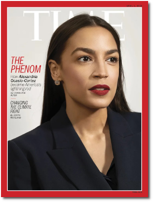 AOC the Phenom, Time magazine cover story by Charlotte Alter (21 March 2019)