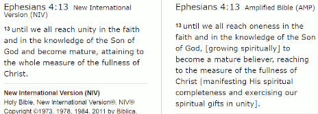 Scripture instructs believers to come into the unity-of-the-faith (Ephesians 4:13-14)