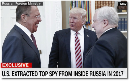 Trump with Russian Foreign minister Sergey Lavrov and Russian Ambassador to the US Sergey Kislyak (10 May 2017)