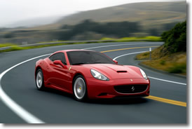 Ferrari on a curvy road