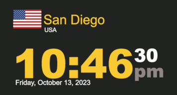 Timestamp Worldclock San Diego Friday 13 Oct 2023 at 10:46 pm